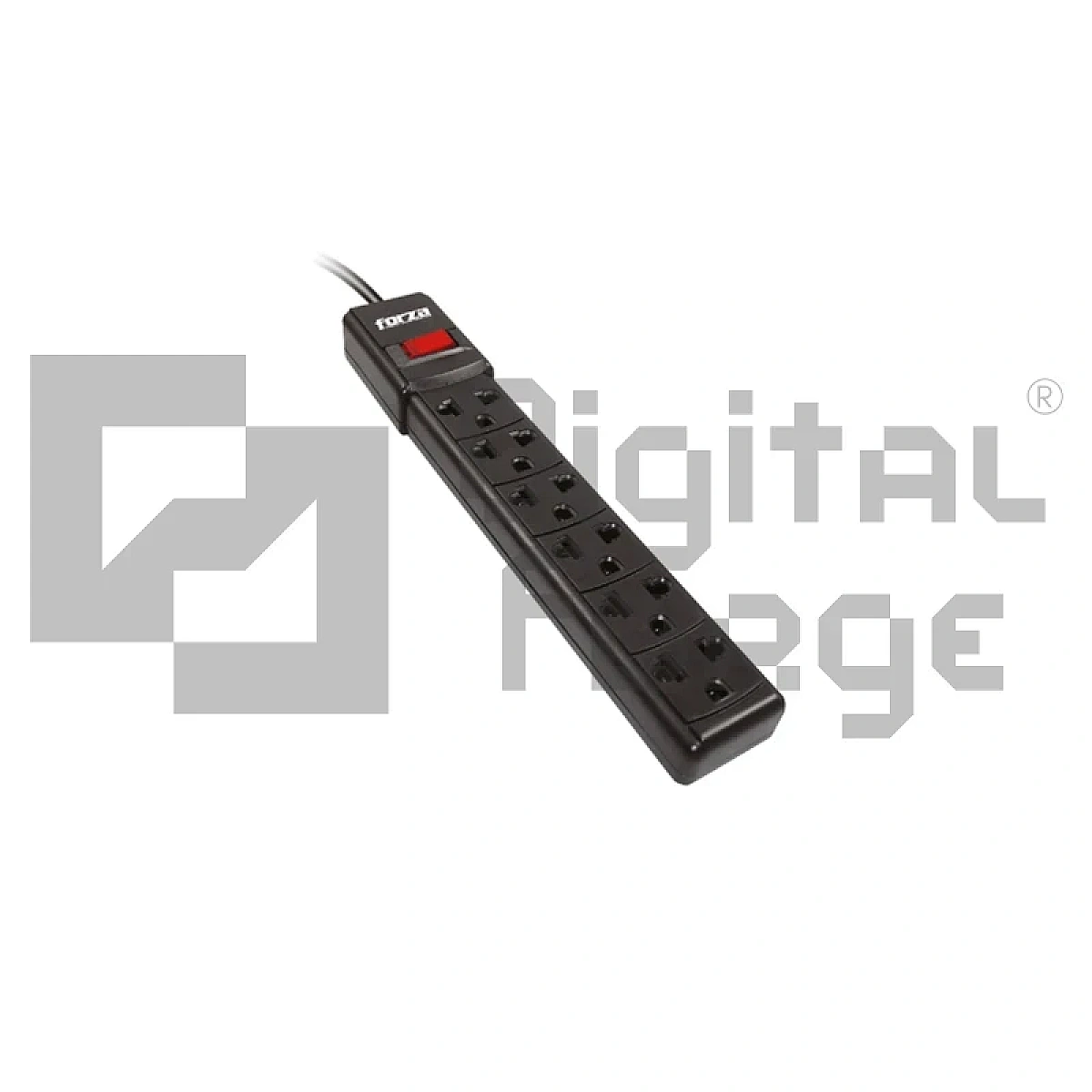 REGLETA NEGRA 6 TOMAS CABLE 90 CM