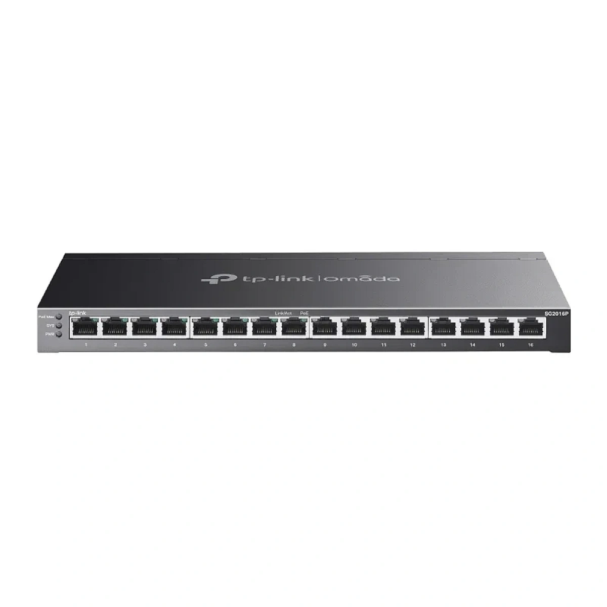 SG2016P Switch administrable Omada L2+, 16 Gb (8 PoE+ 120W), fanless, 32Gbps, jumbo 9K, ACL, QoS, IGMP, static routing.