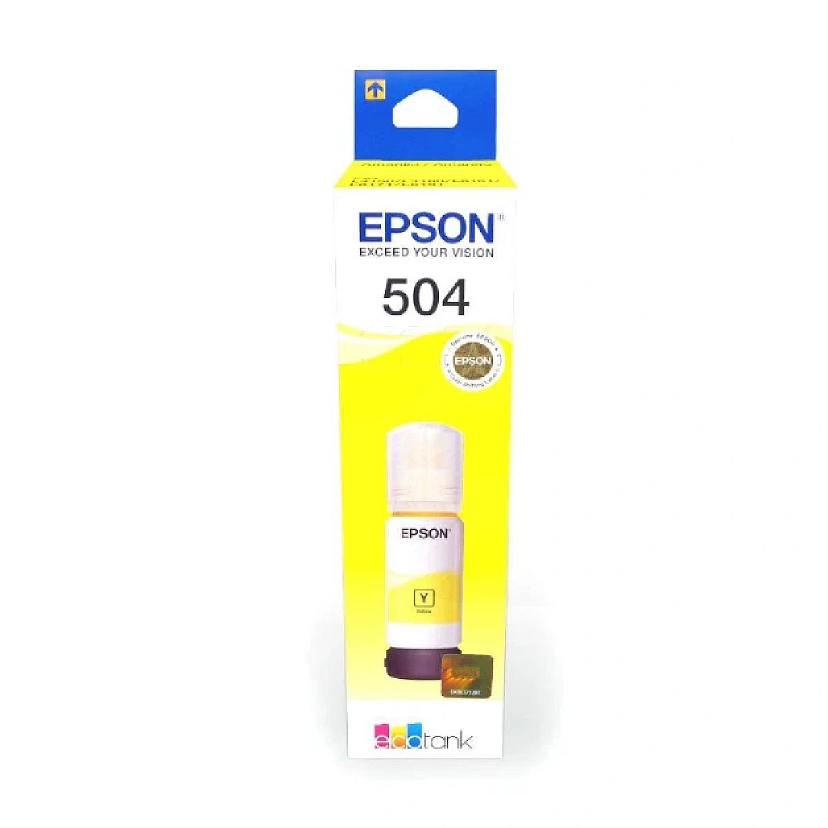 Botella de tinta EPSON T504420-AL, color amarillo, contenido 70ml.