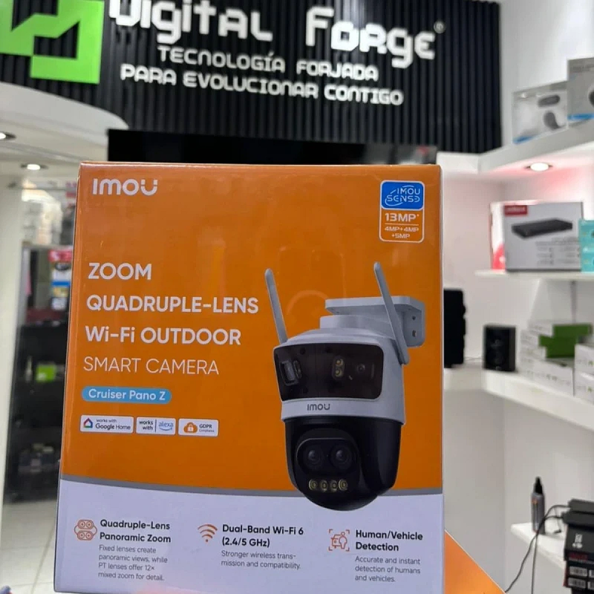 CAMARA QUADRUPLE LENTE WIFI - EXTERIOR 13MP + ZOOM 12X